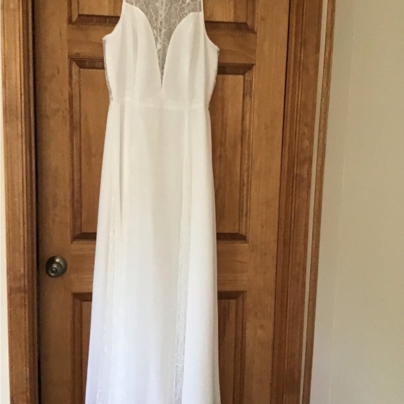 David's Bridal White Lace Wedding Dress